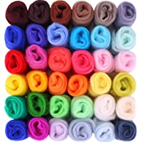 Fuyit Lana de Fieltro 36 Colores 5g-Colore Hilo de Lana para Afieltrar Mano Spinning (36colores 5g-Colore)